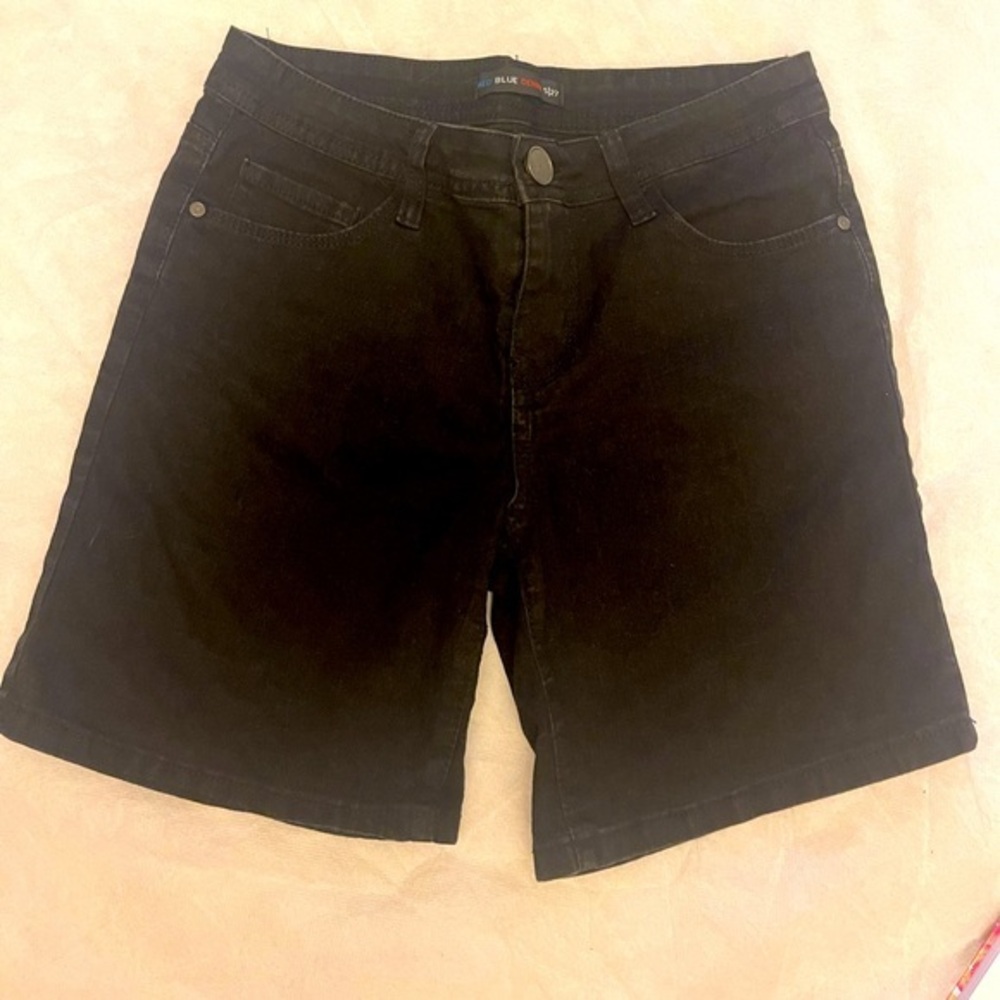 Women’s Red Blue Denim 5/27 Jean Shorts Black
